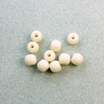 Czech Pressed Glass Large Hole Bead - Round 06MM IVORY