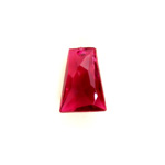 Plastic Pendant -Transparent Faceted Trapezoid 18x13MM ORIENTAL RUBY