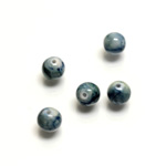 Plastic Bead - Marbelized Smooth Round 08MM SEA BLUE