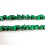 Gemstone Faceted V-Cut Bead 08x8MM SYNTHETIC MALACHITE