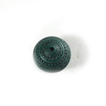 Plastic Engraved Bead - Round 15MM INDOCHINE TEAL