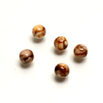 Plastic Bead - Marbelized Smooth Round 08MM NATURAL