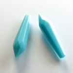 Plastic Pendant - Opaque Faceted Pear 30x7MM TURQUOISE