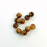 Czech Pressed Glass Large Hole Bead - Round 06MM BROWNHORN