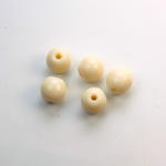 Czech Pressed Glass Large Hole Bead - Round 08MM IVORY