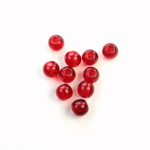 Czech Pressed Glass Large Hole Bead - Round 06MM RUBY