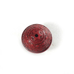Plastic Engraved Bead - Wheel 18x15MM INDOCHINE RED