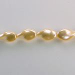 Czech Glass Pearl Bead - Twisted Baroque 13x8MM CREME 70414