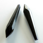 Plastic Pendant - Opaque Faceted Pear 40x7MM JET