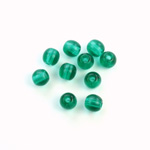 Czech Pressed Glass Large Hole Bead - Round 06MM EMERALD