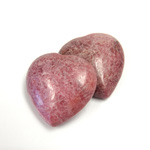 Gemstone Cabochon - Heart 25MM RHODONITE