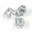 Crystal Stone in Metal Sew-On Setting - Square 06x6MM MAXIMA CRYSTAL-SILVER
