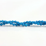Gemstone Bead - Faceted Round 04MM HOWLITE DYED TURQUOISE
