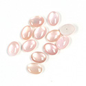 Shell Flat Back Cabochon - Oval 08x6MM PINK MUSSEL Shell
