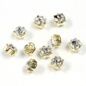 Crystal Stone in Metal Sew-On Setting - Square 05x5MM MAXIMA CRYSTAL-RAW