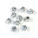 Crystal Stone in Metal Sew-On Setting - Square 05x5MM MAXIMA CRYSTAL-SILVER