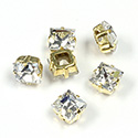 Crystal Stone in Metal Sew-On Setting - Square 08x8MM MAXIMA CRYSTAL-RAW

