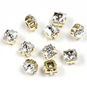 Crystal Stone in Metal Sew-On Setting - Square 06x6MM MAXIMA CRYSTAL-RAW

