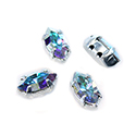 Crystal Stone in Metal Sew-On Setting - Navette 08x4MM MAXIMA CRYSTAL AB-SILVER