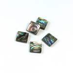 Shell Flat Back Flat Top Straight Side Stone - Square 08x8MM ABALONE