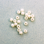 Czech Pressed Glass Large Hole Bead - Round 04MM IVORY