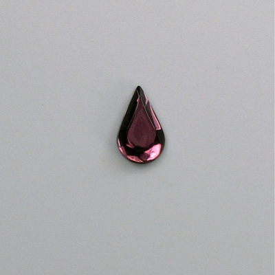 Glass Flat Back Rose Cut Fancy Foiled Stone  - Pear 10x6MM AMETHYST