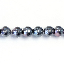 Czech Glass Pearl Bead - Snail Shell 08MM BLACK TAHITI 89031