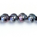 Czech Glass Pearl Bead - Snail Shell 10MM BLACK TAHITI 89031