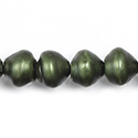 Czech Glass Pearl Bead - Snail Shell 10MM MATTE HUNTER GREEN