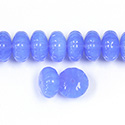 Czech Pressed Glass Fancy Opaque Bead - OPAL BLUE 8X14MM