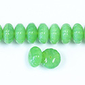 Czech Pressed Glass Fancy Opaque Bead - OPAL GREEN 8X14MM