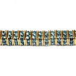 Czech Rhinestone Rondelle - Square 04.5MM AQUA-GOLD