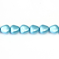 Czech Glass Pearl Bead - Potato 11x9.5MM MATTE AQUA