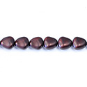 Czech Glass Pearl Bead - Potato 11x9.5MM MATTE CHOCOLATE