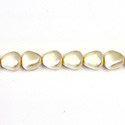 Czech Glass Pearl Bead - Potato 11x9.5MM MATTE CREME