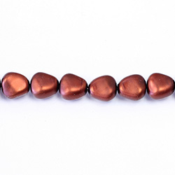Czech Glass Pearl Bead - Potato 11x9.5MM MATTE DARK COPPER
