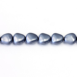 Czech Glass Pearl Bead - Potato 11x9.5MM MATTE DARK GREY