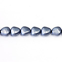Czech Glass Pearl Bead - Potato 11x9.5MM MATTE DARK GREY