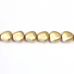 Czech Glass Pearl Bead - Potato 11x9.5MM MATTE GOLD
