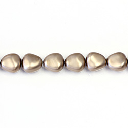 Czech Glass Pearl Bead - Potato 11x9.5MM MATTE LT BROWN