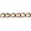 Czech Glass Pearl Bead - Potato 11x9.5MM MATTE LT BROWN