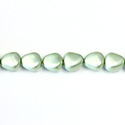 Czech Glass Pearl Bead - Potato 11x9.5MM MATTE MINT