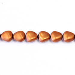 Czech Glass Pearl Bead - Potato 11x9.5MM MATTE PUMPKIN