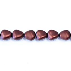Czech Glass Pearl Bead - Potato 11x9.5MM MATTE RUST