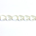 Czech Glass Pearl Bead - Potato 11x9.5MM MATTE WHITE