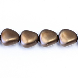 Czech Glass Pearl Bead - Potato 16x14MM MATTE DARK BROWN