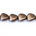 Czech Glass Pearl Bead - Potato 16x14MM MATTE DARK BROWN