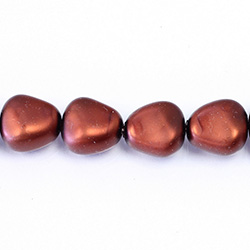Czech Glass Pearl Bead - Potato 16x14MM MATTE DARK COPPER