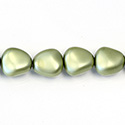 Czech Glass Pearl Bead - Potato 16x14MM MATTE DARK OLIVE