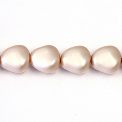Czech Glass Pearl Bead - Potato 16x14MM MATTE DARK ROSE